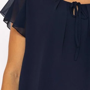 Pala D'oro Short Sleeve Plain Blouse In Navy*Women Tops & Blouses