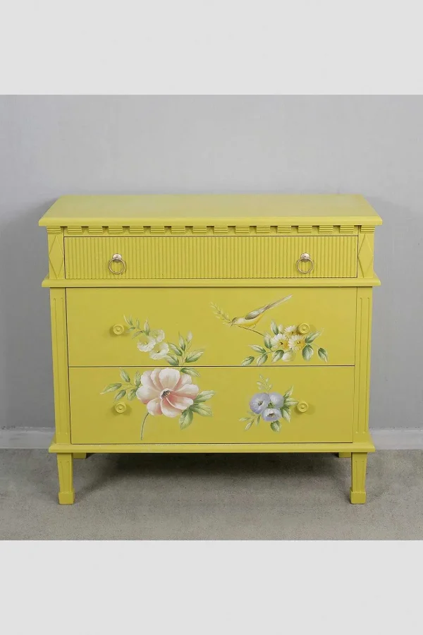 Carraig Donn HOME Siena Yellow Floral 3 Drawer Chest* Homeware