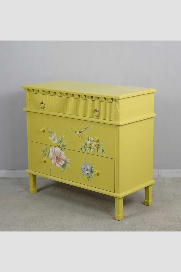 Carraig Donn HOME Siena Yellow Floral 3 Drawer Chest* Homeware