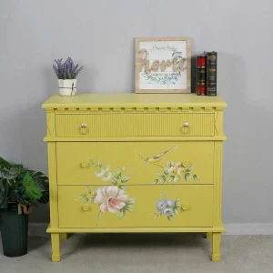 Carraig Donn HOME Siena Yellow Floral 3 Drawer Chest* Homeware