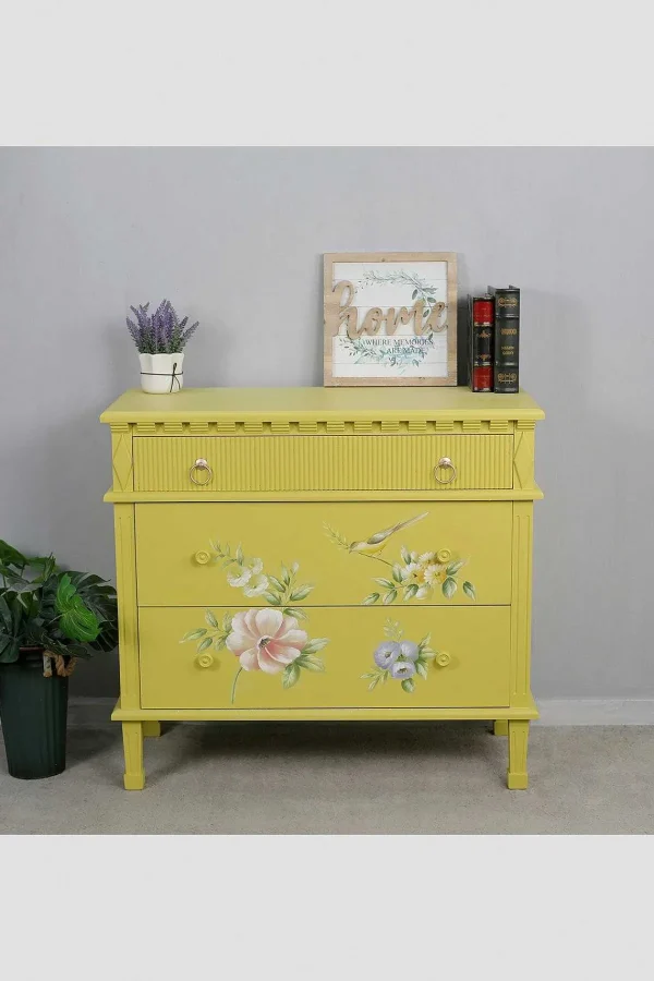 Carraig Donn HOME Siena Yellow Floral 3 Drawer Chest* Homeware