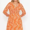 Pala D'oro Sienna Orange Knee Length Dress*Women Dresses & Jumpsuits