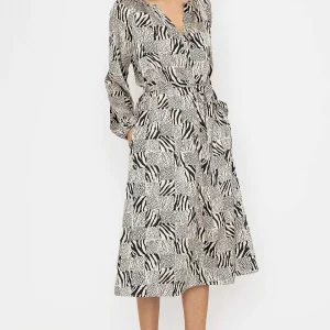 Rowen Avenue Silky V Neck Midi Dress In Mono Print*Women Dresses & Jumpsuits