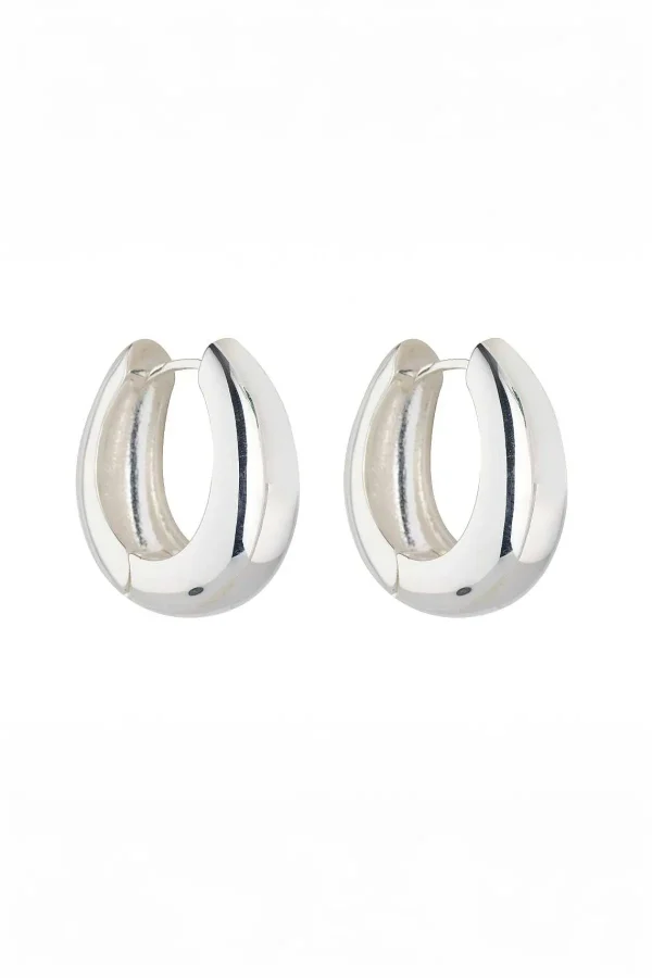 Knight & Day Silver Chunky Hoop Earrings*Women As Seen On Social