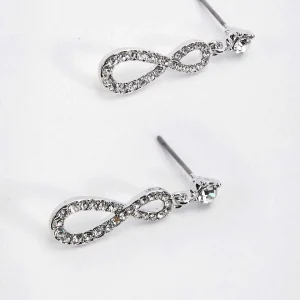 Soul Jewellery Silver Diamante Infinity Earrings* Boxed Gifts