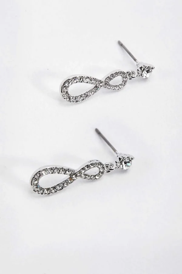 Soul Jewellery Silver Diamante Infinity Earrings* Boxed Gifts