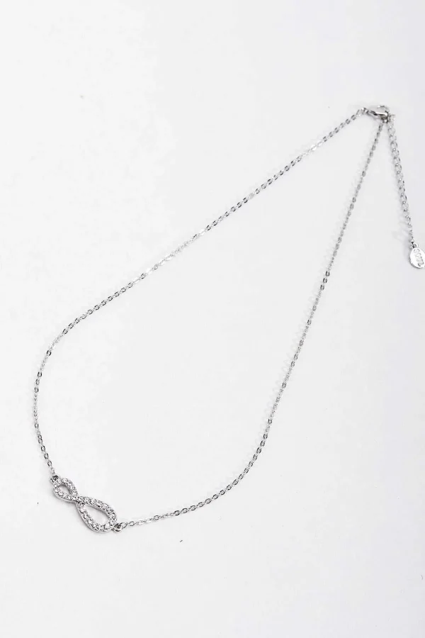 Soul Jewellery Silver Diamante Infinity Necklace* Boxed Gifts