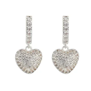 Knight & Day Silver Heart Drop Earrings* Boxed Gifts