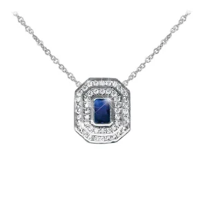 Tipperary Crystal Jewellery Silver Pendant With Sapphire Stone Detail* Boxed Gifts