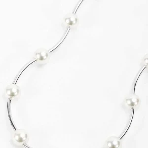 Soul Jewellery Silver Tone Curved Pearl Necklace* Necklaces