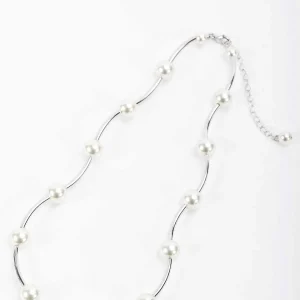 Soul Jewellery Silver Tone Curved Pearl Necklace* Necklaces