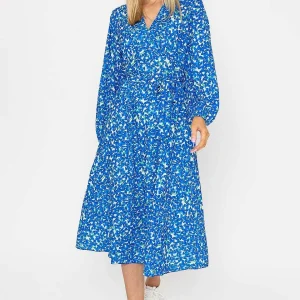 Pala D'oro Sinead Midi Dress In Blue Print*Women Dresses & Jumpsuits