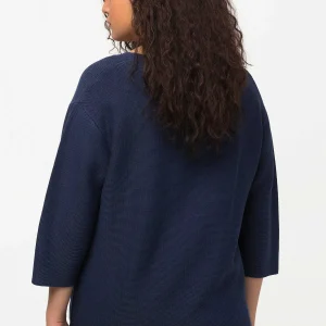 Ulla Popken 3/4 Sleeve Star Knit Sweater In Dark Blue*Women Jumpers & Cardigans