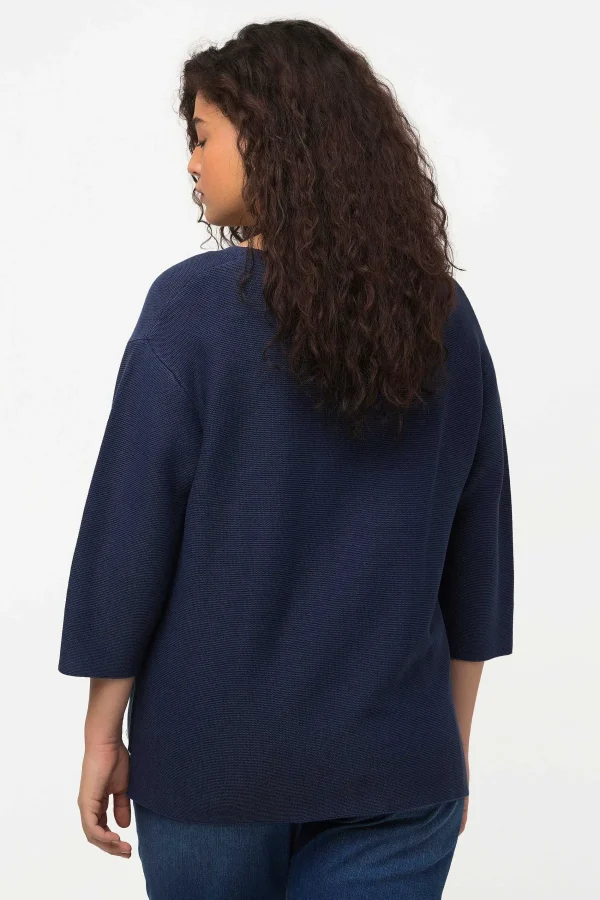 Ulla Popken 3/4 Sleeve Star Knit Sweater In Dark Blue*Women Jumpers & Cardigans