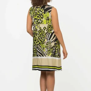 Ulla Popken Sleeveless Border Print Knee Length Dress*Women Dresses