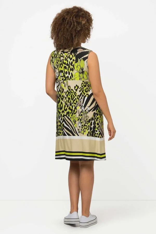 Ulla Popken Sleeveless Border Print Knee Length Dress*Women Dresses