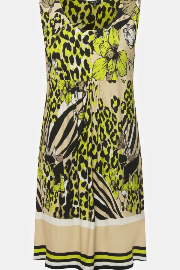 Ulla Popken Sleeveless Border Print Knee Length Dress*Women Dresses