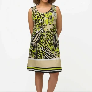 Ulla Popken Sleeveless Border Print Knee Length Dress*Women Dresses