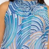 Pala D'oro Sleeveless Halter Top In Blue Print*Women Tops & Blouses