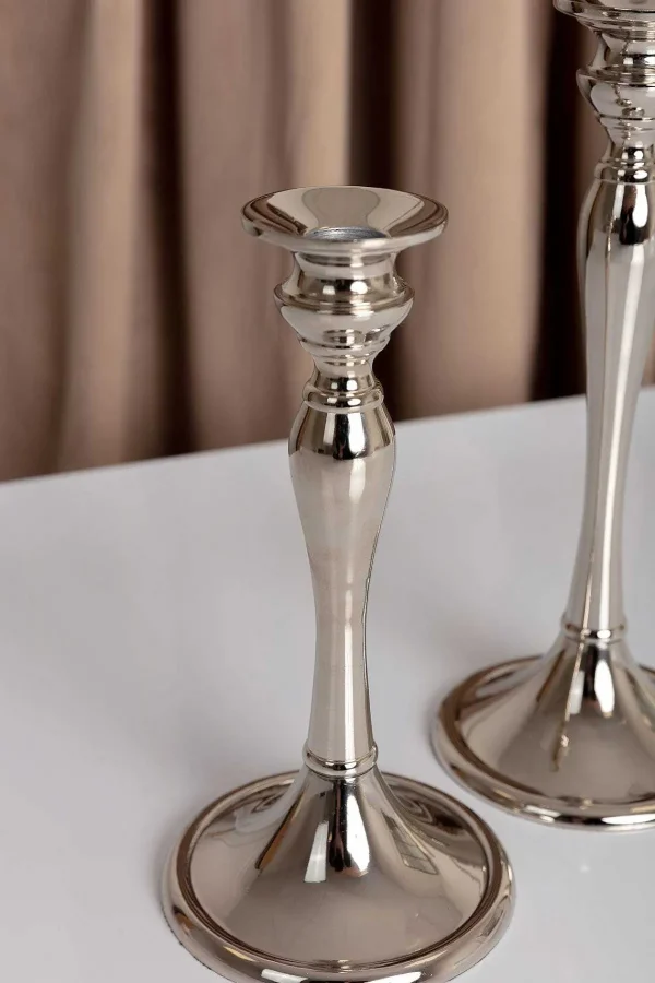 Carraig Donn Living Small Silver Dinner Candle Holder* Homeware