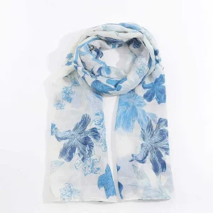 SOUL Accessories Soft Floral Scarf In Blue* Accessories