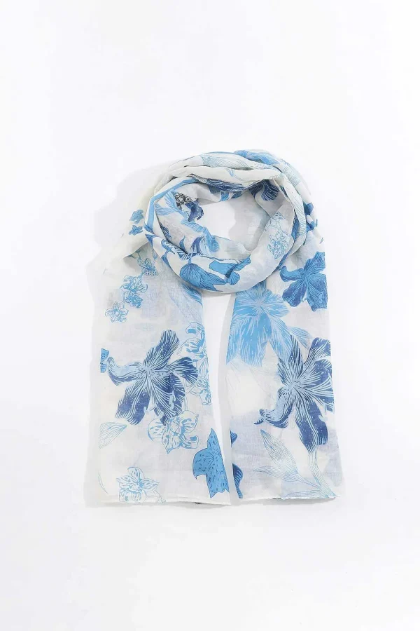 SOUL Accessories Soft Floral Scarf In Blue* Accessories