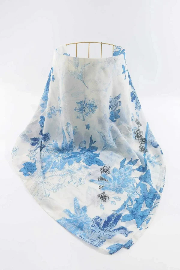 SOUL Accessories Soft Floral Scarf In Blue* Accessories