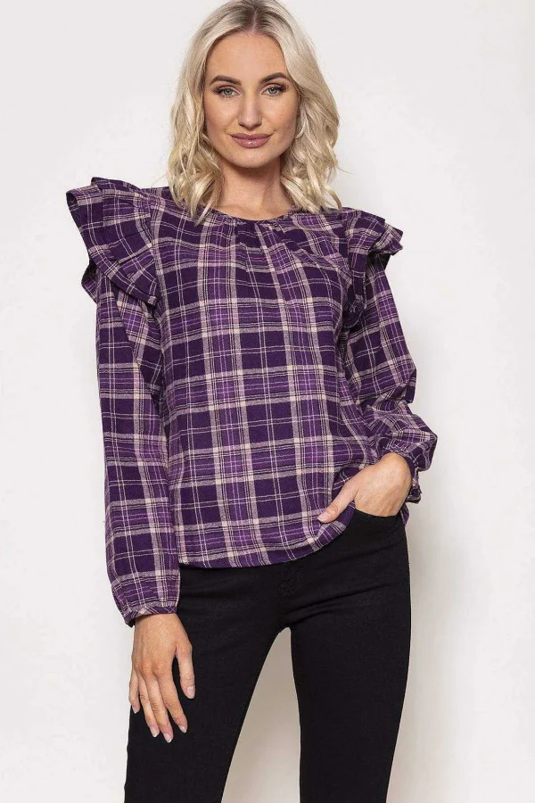 Rowen Avenue Soft Touch Ruffle Blouse In Purple*Women Tops & Blouses