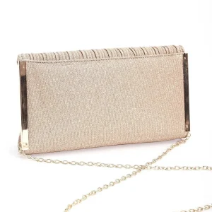 SOUL Accessories Sparkle Pleated Front Clutch In Gold* Accessories