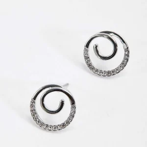 Soul Jewellery Spiral Silver Diamante Earrings* Boxed Gifts