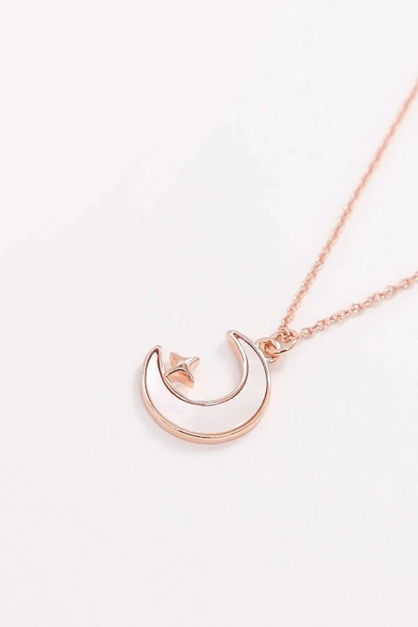 Cherish Star And Moon Necklace In Rose Gold*Women As Seen On Social