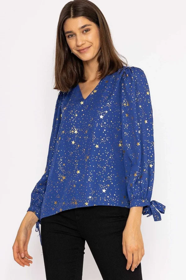 Rowen Avenue Star Print Blouse In Blue*Women Tops & Blouses