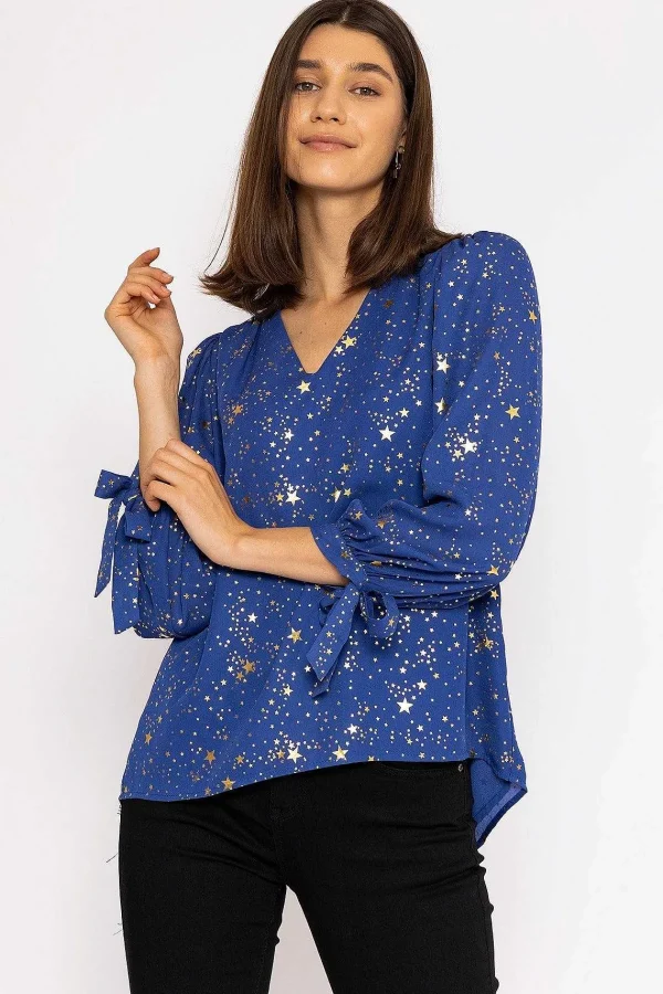 Rowen Avenue Star Print Blouse In Blue*Women Tops & Blouses