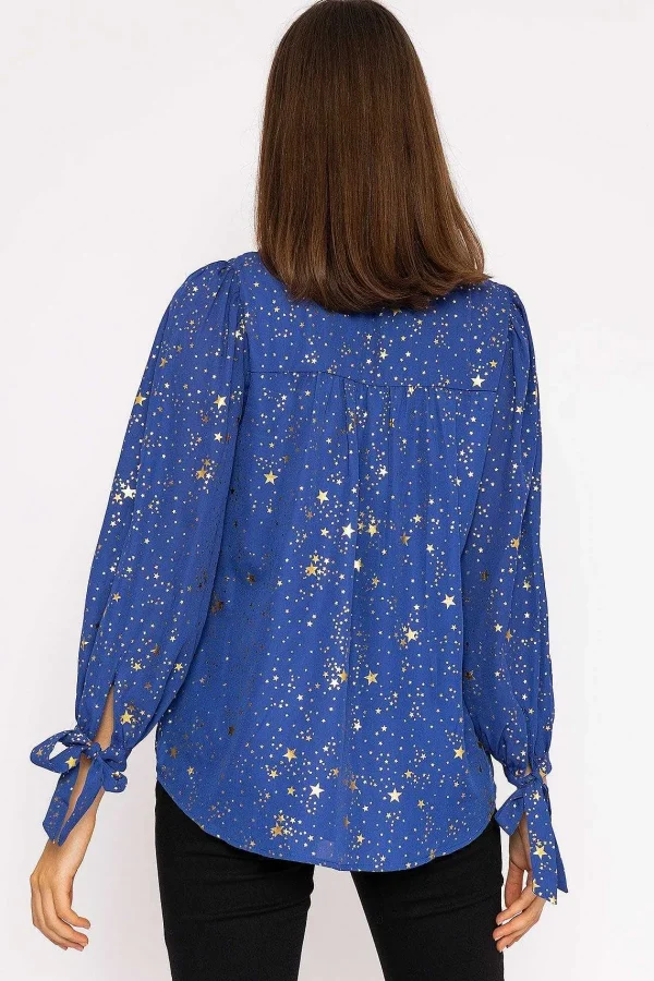 Rowen Avenue Star Print Blouse In Blue*Women Tops & Blouses