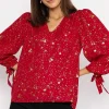 Rowen Avenue Star Print Blouse In Red*Women Tops & Blouses