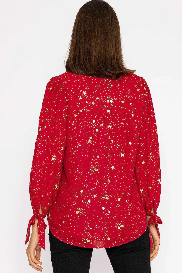 Rowen Avenue Star Print Blouse In Red*Women Tops & Blouses