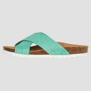 Vero Moda Stina Leather Sandals In Green* Footwear