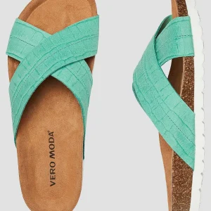 Vero Moda Stina Leather Sandals In Green* Footwear