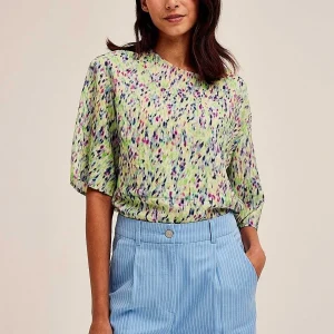 Cks Fashion Storm Blouse In Green Print*Women Tops & Blouses