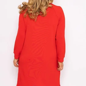 Ulla Popken Straight Fit Sweatshirt Dress In Red*Women Dresses & Jumpsuits