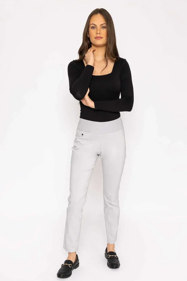 Kelly & Grace Weekend Straight Leg Bengaline Pant In Grey*Women Jeans & Trousers