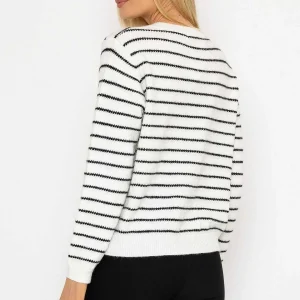 J'aime la Vie Stripe Cardigan In Mono*Women Jumpers & Cardigans