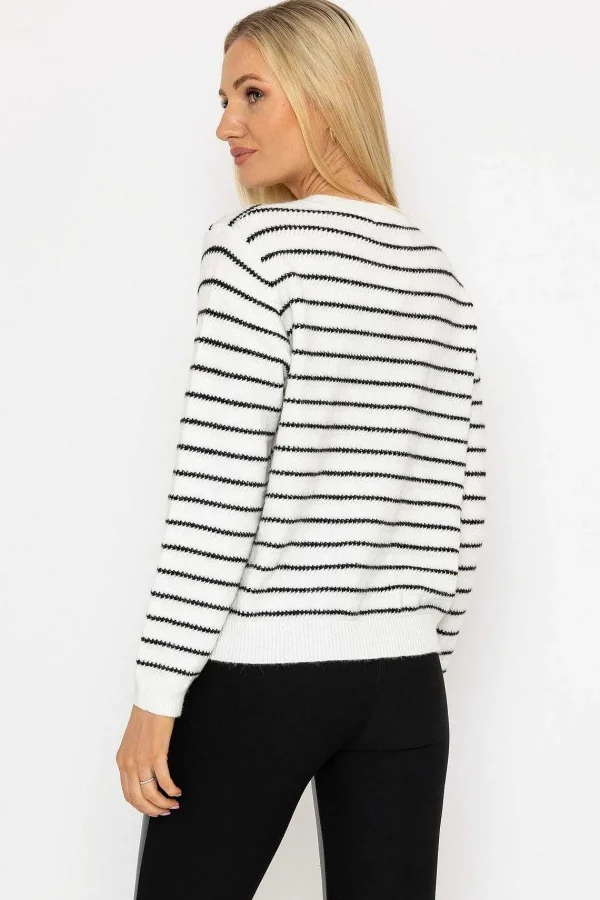 J'aime la Vie Stripe Cardigan In Mono*Women Jumpers & Cardigans