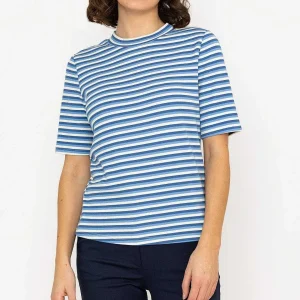 Kelly & Grace Weekend Stripe Jersey Top In Blue*Women Tops & Blouses