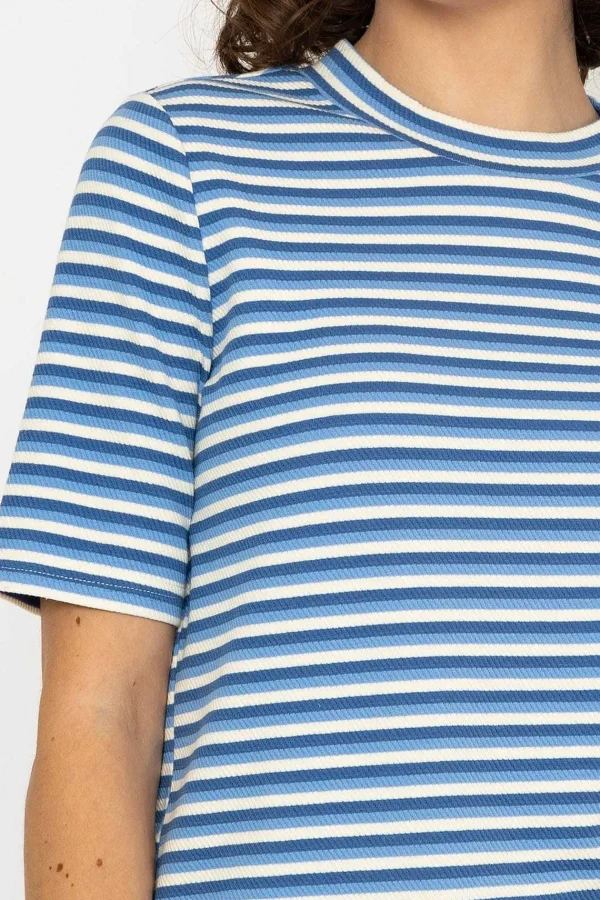 Kelly & Grace Weekend Stripe Jersey Top In Blue*Women Tops & Blouses