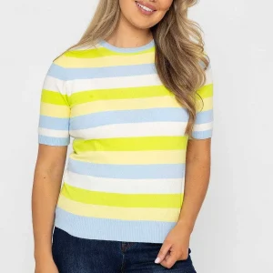 Kelly & Grace Weekend Stripe Short Sleeve Knit In Blue*Women Tops & Blouses