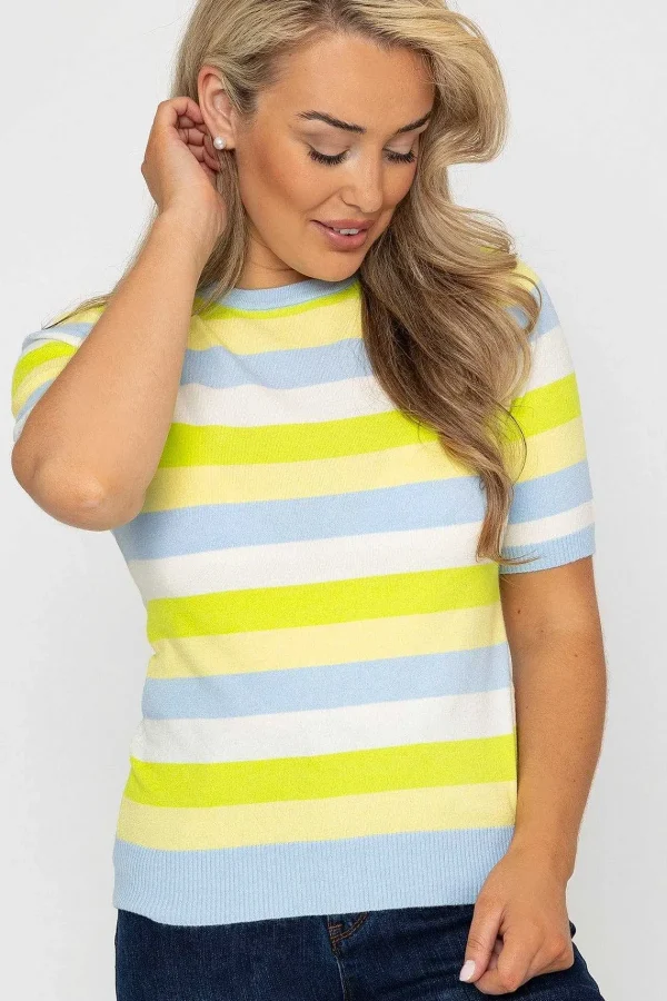 Kelly & Grace Weekend Stripe Short Sleeve Knit In Blue*Women Tops & Blouses