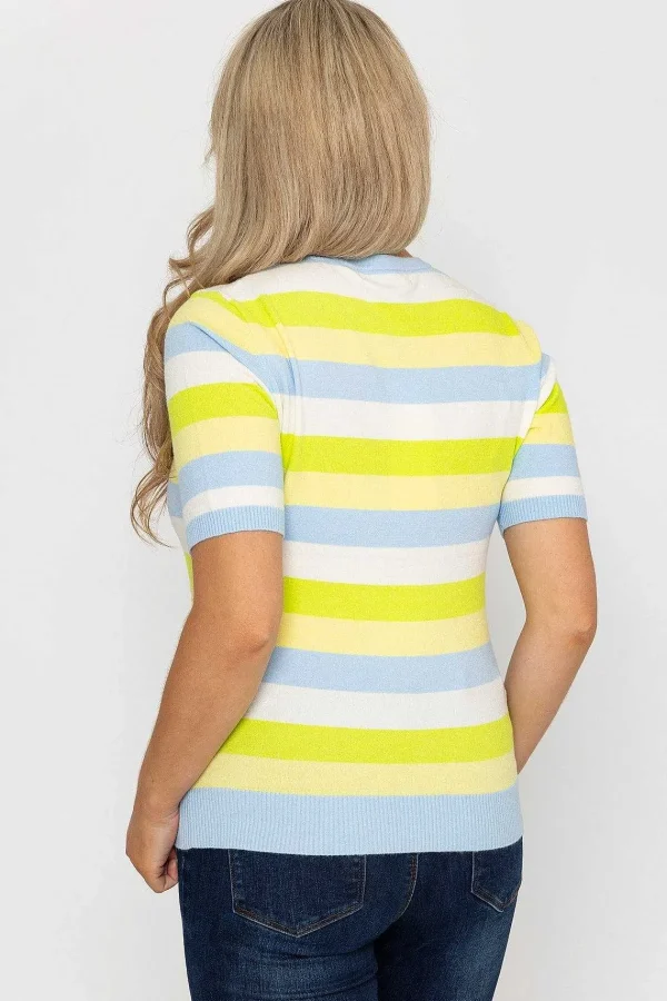 Kelly & Grace Weekend Stripe Short Sleeve Knit In Blue*Women Tops & Blouses