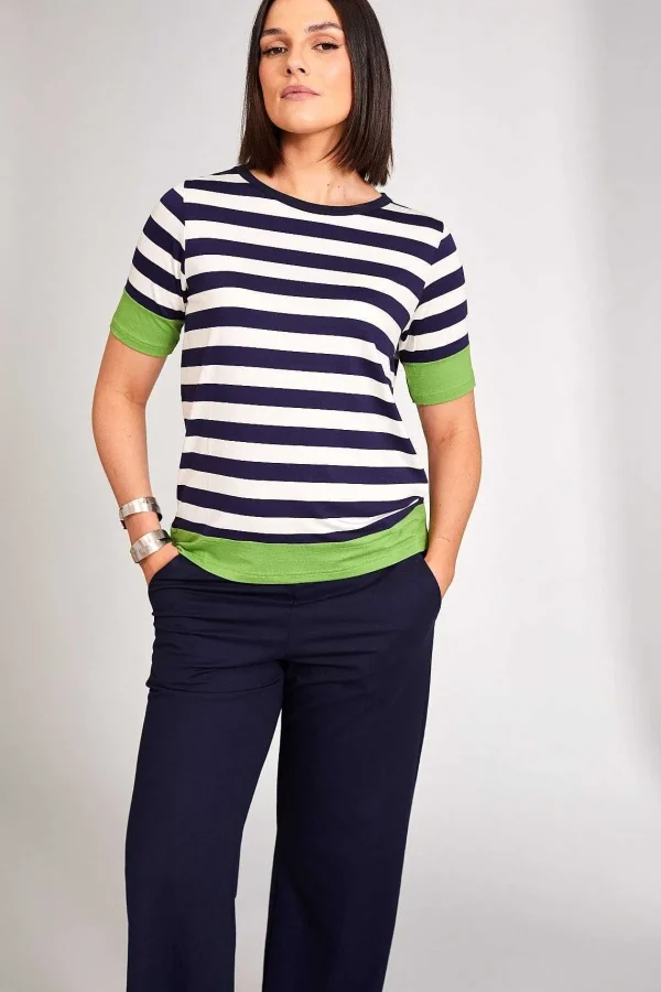 Peruzzi Stripe T-Shirt In Navy*Women Tops & Blouses