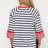 West Quay Striped Contrast Top In Navy*Women Tops & Blouses